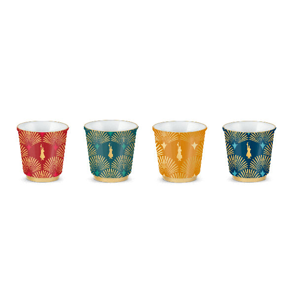 Bialetti Espresso Cups (Set Of 4) Deco Glamour Mixed Colours
